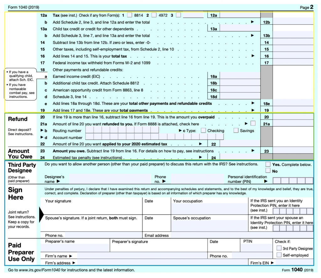 IRS Form 1040, Page 2